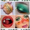 DE'LANCI Christmas Makeup Palette,18 Colors Highly Pigmented Multichrome Red Green Eyeshadow Pallet,Matte Shimmer Eye Shadow, Red Green Gold Fine Pressed Glitter Shades for Face Body | Grinch Makeup