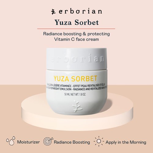 Erborian Vitamin C Face Cream, Yuza Sorbet - Day Cream That Hydrates, Boosts Radiance, & Soothes Dehydrated Skin - Facial Moisturizing with Vitamin C