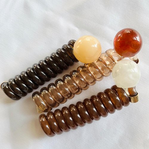 Temperament Ponytail Braid Hair Band Telephone Line Hair Circle Bubble Braid Pearl Head Rope Women's Hair Accessories Hair Rope Hair Circle