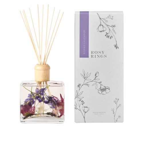 Rosy Rings Botanical Reed Diffuser Roman Lavender 13oz - Lasts 6-12 Months, Aromatherapy Diffuser, Reed Diffuser Sticks, Diffuser with Botanicals Perfect for Home Decor!