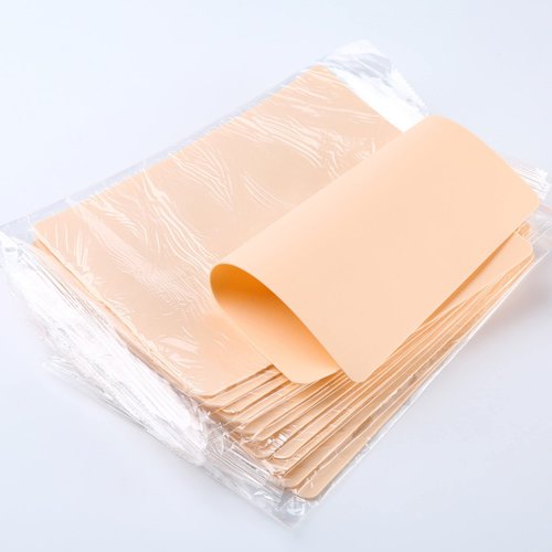 Blank Tattoo Practice Skin, AOOLADA 24pcs 8x 6" Tattoo Fake Skin Double-Side Use Tattoo Skin Microblading Eyebrow for Tattoo Beginners Tattoo Supplies Tattoo
