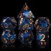 AUSTOR 7-Die DND Dice Set Handmade Sharp Edge Polyhedral Dice for Dungeons and Dragons RPG MTG Table Games（Dark Star）