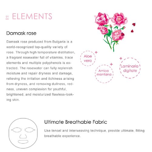 My Beauty Diary-Damask Rose Facial Mask, Softening and Brightening Collagen Essence Face Sheet Mask for Natural Look(8 Combo Pack)