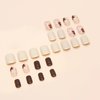 Fall Press on Nails Short Flowers Fake Nails - LPOODDNU Short Light Brown Flower Nails Press ons Square Shape Glue on Nails Full Cover Small Flowers False Nails Elegant Stick on Nails for Women 24Pcs