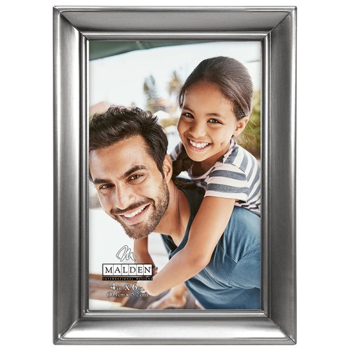 Malden International Designs Concourse Pewter Metal Picture Frame, 5x6, Silver