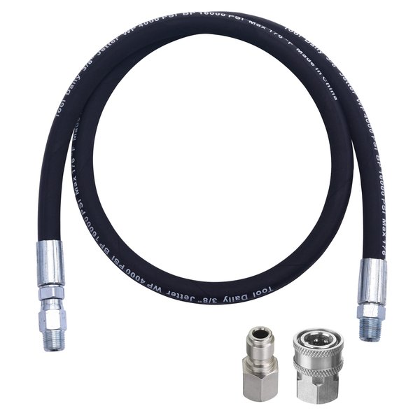 Tool Daily Pressure Washer Whip Hose with Swivel, Hose Reel Connector Hose for Pressure Washing with Pressure Washer Adapter Set