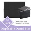 Usiriy Disposable Black Dental Bibs, 50Pcs Tattoo Bibs Tattoo Table Covers Napkin Patient Bibs Tattoo Tray Covers 3 Ply Dental Bibs Sheets Cloths Waterproof Bibs Tattoo Supplies