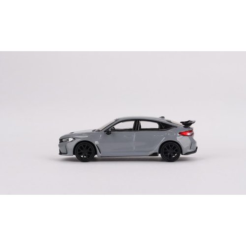 True Scale Miniatures Model Car Compatible with Honda Civic Type R 2023 Sonic Gray Pearl 1/64 Diecast Model Car Mini GT MGT00659