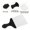 2Pcs Hair Pick, Afro Comb Metal Pick Metal Hairdressing Tools for Women and Men Detangling and Styling Comb for Wigs Braids Detangle Curly Hair DIY Hairstyle