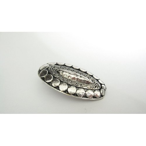 Generic Chunky silver metal native looking alligator hair clip barrette
