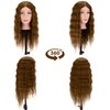 Mannequin Head 26" 100% Real Hair, Doll Head for Hair Styling & braiding with Table Clamp Holder + DIY Hair Styling Set, Mannequin Head for Cosmetology Training Head and Stylist Supplies（Light brown）