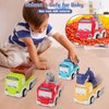 YELUFT Toy Cars for Toddlers, Construction Trucks Toys with Playmat Storage Bag Include Excavator, Crane, Dump Truck, Tankertruck Toys, Pull Back Cars for Kid Boy Baby Birthday