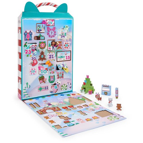 Gabby’s Dollhouse, Advent Calendar 2023, 24 Surprise Toys with Figures, Stickers & Dollhouse Accessories, Kids Toys for Girls & Boys Ages 3+