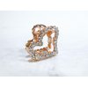 Generic Small mini rose gold heart shaped hair claw clip with crystals