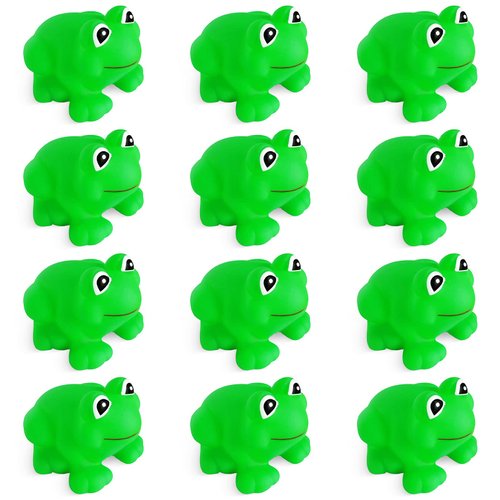 Kids Bath Toys 12PCS Rubber Frogs Squeak Toys and Float Frogs Baby Shower Toys, Swimming Bathtub Toys