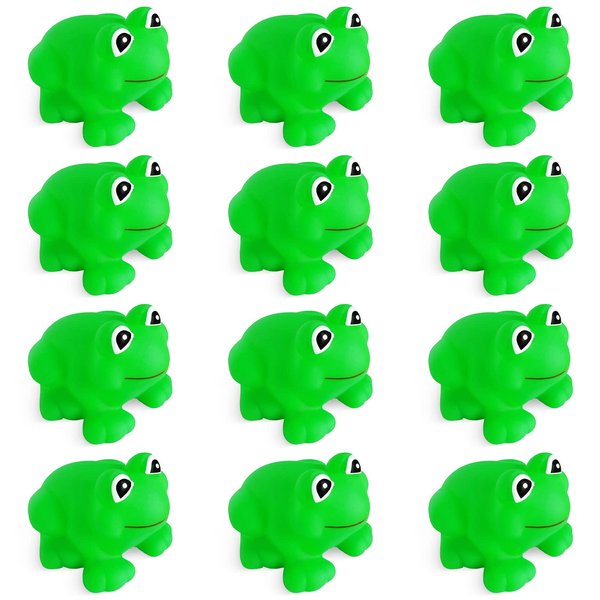 Kids Bath Toys 12PCS Rubber Frogs Squeak Toys and Float Frogs Baby Shower Toys, Swimming Bathtub Toys