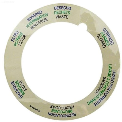 Pentair 272599 Top Mount Valve Label Replacement Tagelus Pool and Spa Sand Filter