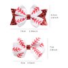 Baseball Hair Clips Bow Sports Bow Hair Barrettes Clips Girls Baseball Bow Hair Pin BBG65 (B4-Set 4 Pcs)