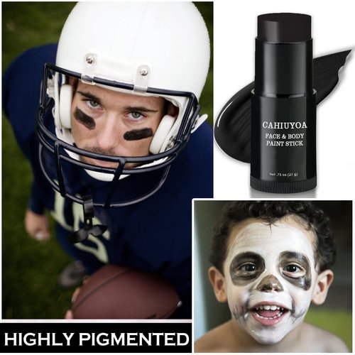 CAHIUYOA Black Face Body Paint Stick,Clown Black Makeup Eye Black Stick,Professional Joker Zombie Vampire Skeleton Cosplay Halloween SFX Makeup Sticks for Adults Children