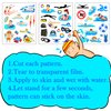 PIBIPAID 360 Swimming Tattoos Temporary Stickers -Swimming Party Supplies Decorations Swimming Action Sport Themed Birthday Baby Shower Party Sticker