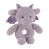 Apricot Lamb Purple Dragon Soft Baby Rattle for Boys and Girls, Plush Stuffed Animal Rattle Toy Lovey for The Newborn, 0-3 Months, 0-6 Months and Above, 4.7Inches