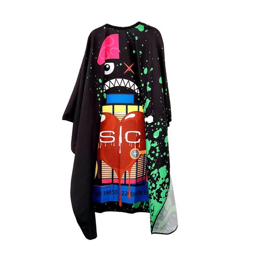 Stylecraft Professional Barber Water Resistant Hair Cutting Cape One Size (Radioactive Black)…