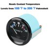 WATERWICH 2" 52mm Water Temperature Gauge 100-250℉ with LED Backlight Water Temp Thermometer Meter Kit DC12V for Ship Car Truck Vehicle Automotive Boat Marine