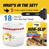 THUNDER GRIP 18-Pack Clear Non-Slip Stair Treads for Wooden Steps - 24"x4" Self Adhesive Strips Indoor - Transparent