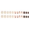 CEWEWP Fall Press on Nails Extra Short Square Fake Nails Autumn Flowers Designs False Nails Glossy Glue on Nails Brown Acrylic Nails Full Cover Small Stick on Nails for Women Nail Art Manicure 24 Pcs