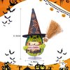 CoFuBcad Halloween Handmade Emotional Support Pickle Avocado Witch Hat Broom Gift, Cute Knitted Crochet Avocado Doll with Magic Hat Toy. All Saints Day Gift Car Party Room Office Decoration