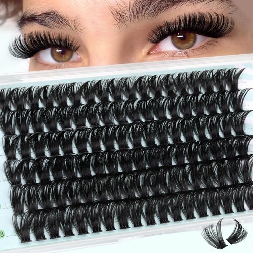 80D Lash Clusters 108Pcs Individual Lashes Cluster 12-18MM Eyelash Clusters D Curl Wispy Fluffy Lash Clusters Eyelash Extensions DIY Lash Extension by Pleell