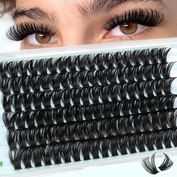 80D Lash Clusters 108Pcs Individual Lashes Cluster 12-18MM Eyelash Clusters D Curl Wispy Fluffy Lash Clusters Eyelash Extensions DIY Lash Extension by Pleell