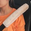MOONET 2 Packs Car Seatbelt Covers Shoulder Pad for More Comfortable Driving, Universal Seat Belt Cover for Handbag Camera Backpack Straps, Soft Faux Sheepskin Wool Seat Belt Cushion (Beige)