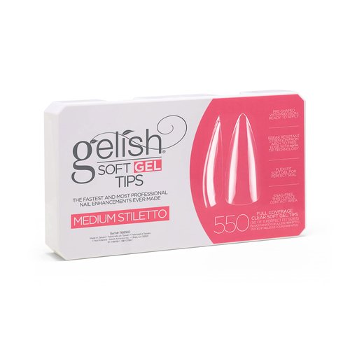 Gelish Soft Gel Nail Tips, 550 Count- Medium Stiletto