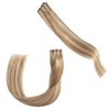 FUBILI seamless clip in hair extensions human hair Invisible PU Skin Weft Light Blonde Highlighted Golden Blonde hair extensions real hair 16 Inch 30g 5Pcs