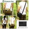 Protector Plus Tactical Messenger Bag Men Small Military MOLLE Crossbody Pack Tool Briefcase Assault Gear Handbags Outdoor Utility Carry Satchel (Patch Included), Black
