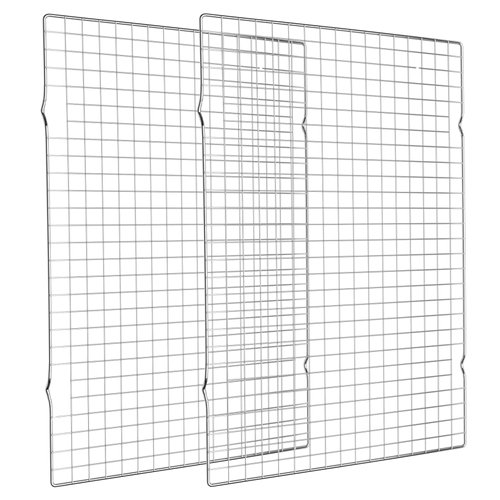 Cooling Rack for Baking 2-Pack, 16x10 Inches Baking Rack, Thick Wire Cookie Rack for Cooking, Roasting, Grilling, Drying, Oven Safe, Fits Half Sheet Pan, Silver