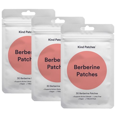 Kind Patches GLP-1 Patches with L Glutamine, Berberine, Chromium, Pomegranate and Cinnamon - 3 Pack, 90 Patches