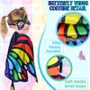 Creatoy Butterfly Wings Toddler Caterpillar Costume Kids Rainbow Dress Up Wings for Boys Girls Butterfly Bug Pretend Play Halloween Supplies Insect Party Favors Story Character Accessories