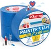 XFasten Professional Blue Painters Tape 2 Inch x 60 Yards (3-Pack) Bulk Blue Masking Tape for Painting Walls | Residue-Free