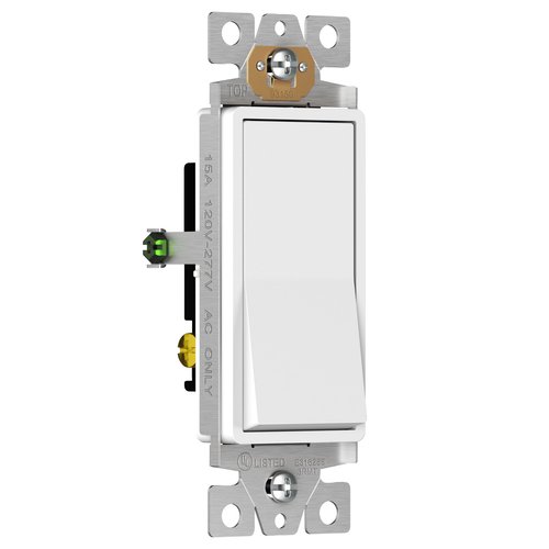 ENERLITES 3-Way Decorator Paddle Rocker Light Switch, Gloss Finish, Single Pole or Three Way, 3 Wire, Grounding Screw, Residential Grade, 15A 120V/277V, UL Listed, 93150-W-10PCS, White (10 Pack)