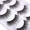 3D Mink False Eyelashes Pack Real Siberian Luxurious Messy Volume Dramatic Mink Fake Eyelashes Set 5 Pairs/Box A15-5（The New)