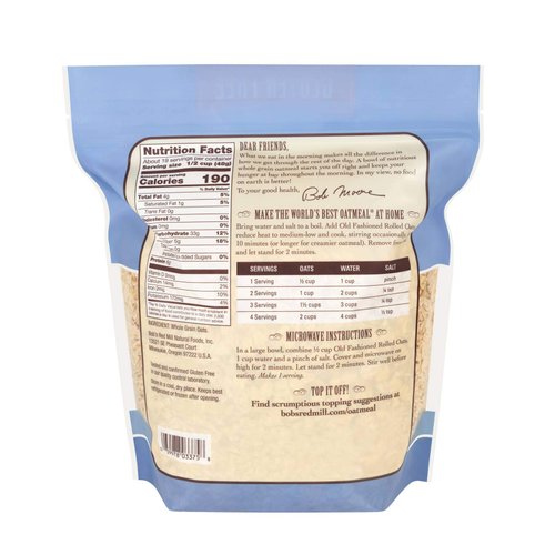 Bob's Red Mill Gluten Free Old Fashion Rolled Oats, 32-ounce