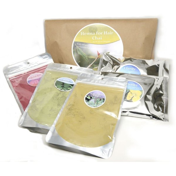 Dark Blonde to Medium Brown Henna Hair Color, Ancient Sunrise Clarity Cassia 100% Natural Hair Dy - Ancient Sunrise Henna For Hair Chai Kit