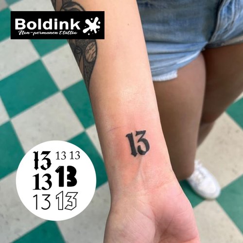 Boldink Semi-permanent tattoos, realistic fake tattoos, last 7-15 days, waterproof non-reflective temporary tattoo stickers, cruelty-free, uniquely designed exquisite packaging（Number 13）