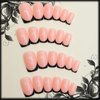 48Pcs Black French Tips Press on Nails and Toes Nails with Simple Design, Glossy Nude Medium False Nails Gel Glue on Nails, Manicure Art Acrylic Fake Nails Stick on Nails for Coquette Women Girls