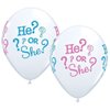 LOONBALLOON Gender Reveal Party Baby Shower HE OR SHE ? BOY Girl (6) 11" Latex Balloons BUR