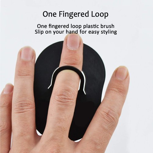 Pocket Scalp Massager Brush for Men's Short Hair - Portable Soft Palm Hair Brush and Shampoo Combs, Set of 6, Black