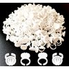 Glue Rings for Eyelash Extension, 300 PCS Glue Rings Lash Extension Supplies Lash Rings for Glue, Disposable Glue Cups Eyelash Glue Holder Lash Extension Glue Rings, Lash Fan Blossom Glue Cups, White
