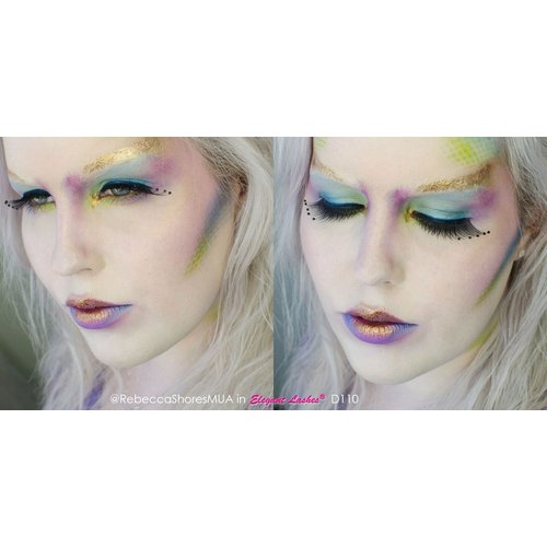 Elegant Lashes D110 (Long Criss-Cross False Eyelashes with Black Accent Beads) Halloween Dance Rave Costume